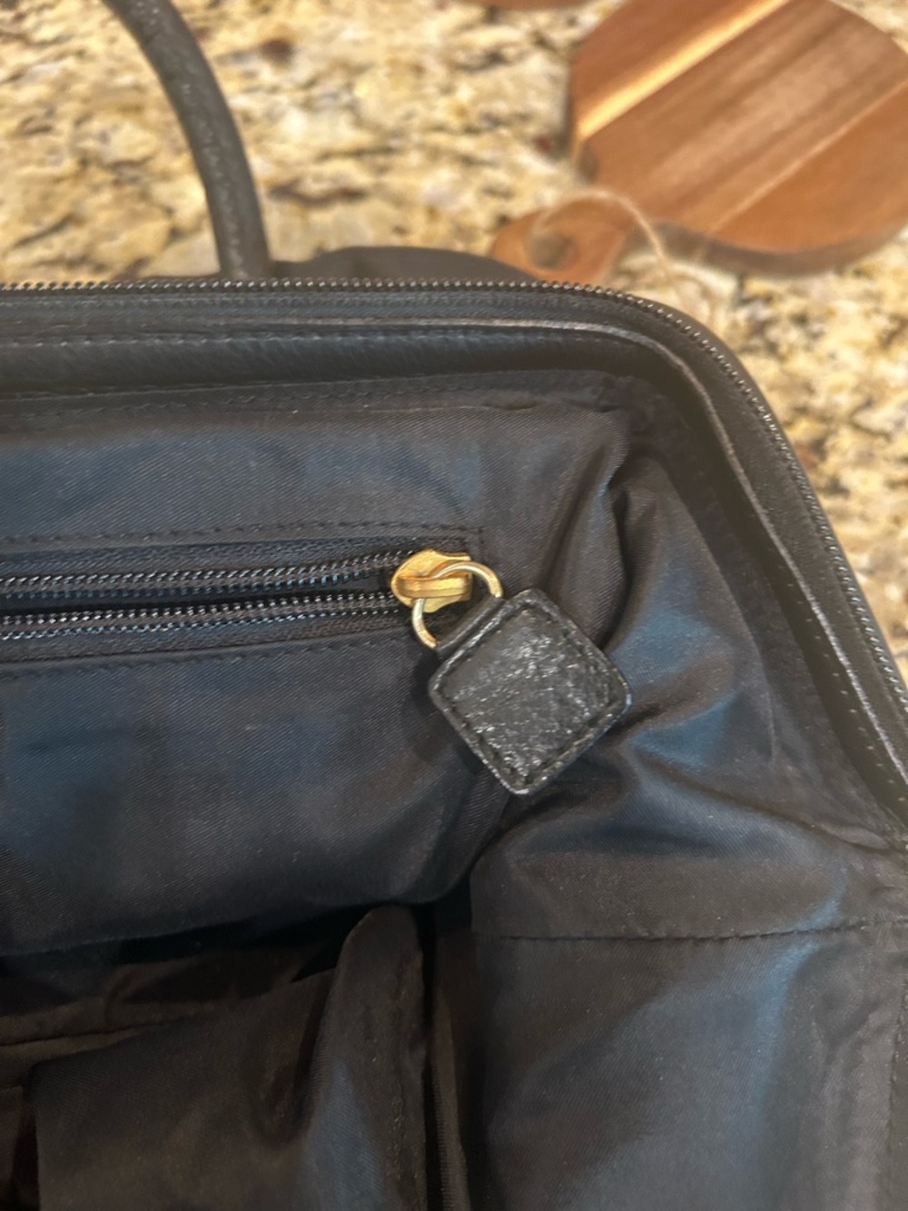 CELINE PARIS Hand Bag Nylon Black Gold with coa - Picture 10 of 16